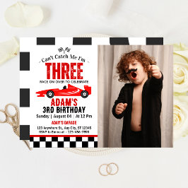 キャッチできないよ レース カー ボーイ ３歳の誕生日パーティー 招待状