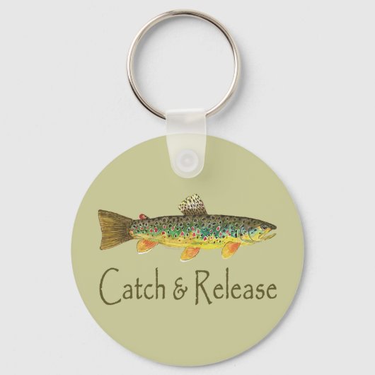 キャッチとリリースの魚釣り キーホルダー (正面)