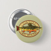 キャッチとリリースの魚釣り 缶バッジ (正面&裏面)