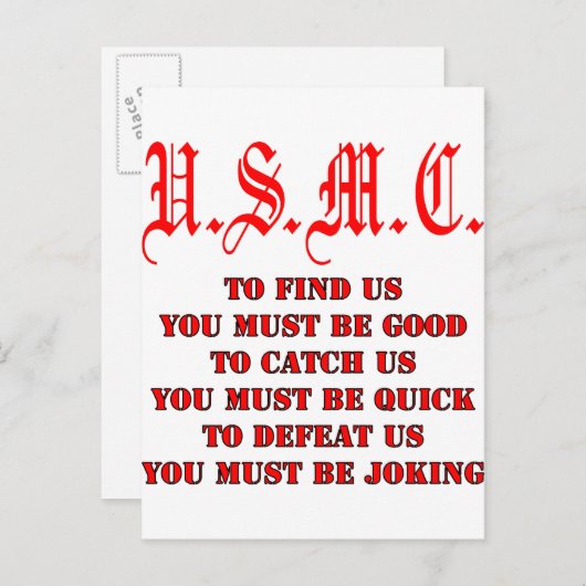 キャッチまたは敗北を見つけるUSMC ポストカード (正面/裏面)