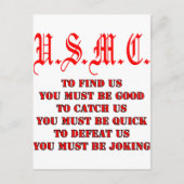 キャッチまたは敗北を見つけるUSMC ポストカード (正面)