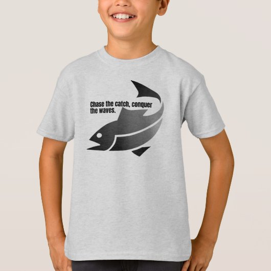 キャッチを追い、波を征服する。 Tシャツ (正面)