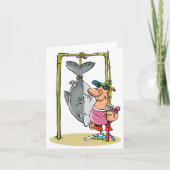 キャッチノートカードを持った漁師 カード (正面)