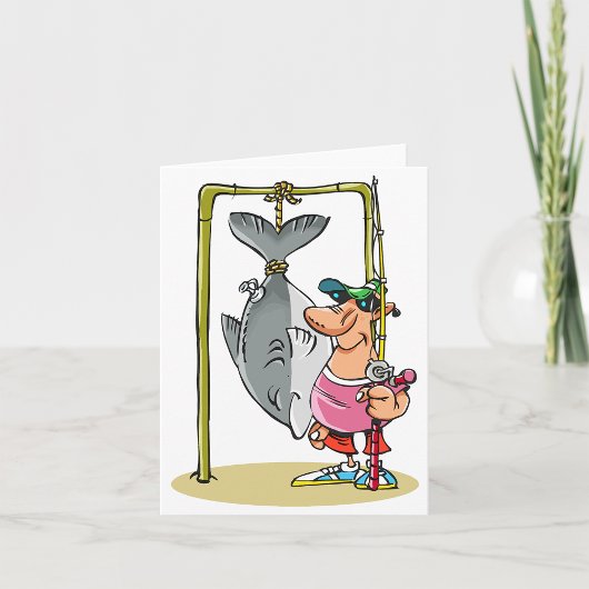 キャッチノートカードを持った漁師 カード