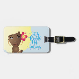 キャッチフライトなし感覚ブラックウーマンブロンド髪 ラゲッジタグ