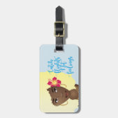 キャッチフライトなし感覚ブラックウーマンブロンド髪 ラゲッジタグ (正面縦)