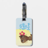 キャッチフライトなし感覚ブラックウーマンブロンド髪 ラゲッジタグ (裏面縦)