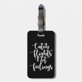 キャッチフライトなし感覚引用文、白黒 ラゲッジタグ (裏面縦)