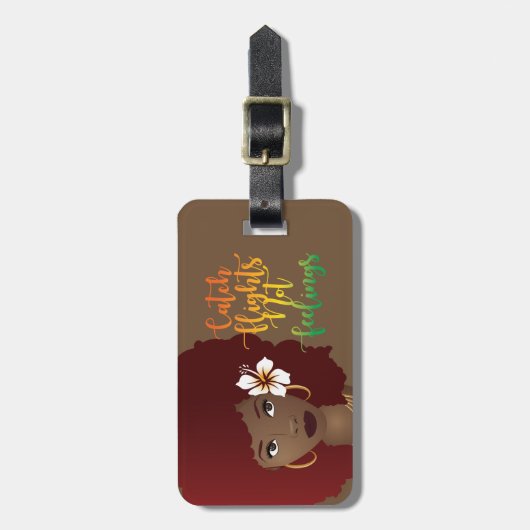 キャッチフライトなし感覚、レッドアフロ荷物タグ ラゲッジタグ (正面縦)