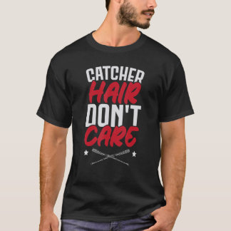 キャッチャヘア気にはソフトボール選手スポーツ Tシャツ