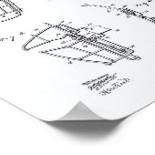 キャッチャーのマスク1913特許芸術ホワイト紙 ポスター (角)