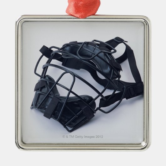 キャッチャーのマスク メタルオーナメント (正面)