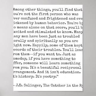 キャッチャー・イン・ザ・ライ引用文 ポスター