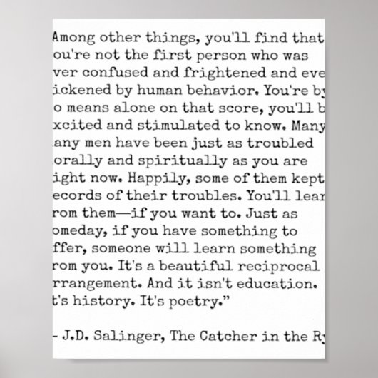 キャッチャー・イン・ザ・ライ引用文 ポスター (正面)