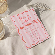 キャッチロブスターピンク&オレンジブライダルシャワー