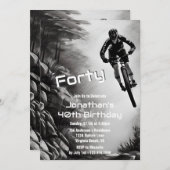 キャッチングエア – Mountain Bike Sketch 40th Birthday 招待状 (正面/裏面)