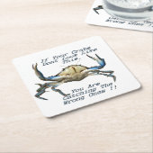 キャッチングカニ、おもしろい紙コースター スクエアペーパーコースター (アングル)