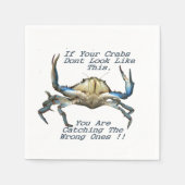 キャッチングカニ、おもしろい紙パーティーナプキン スタンダードカクテルナプキン (正面)