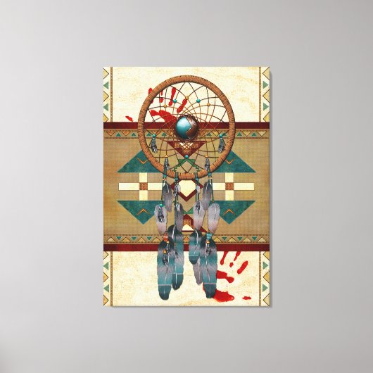 キャッチングスピリット先住民アメリカ キャンバスプリント (正面)