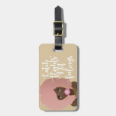 キャッチ便ではない感覚、黒人女性、ガムベージュ ラゲッジタグ (正面縦)
