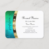 キャッチ白い金ゴールドティール(緑がかった色)グリーングラディエント大理石 名刺 (裏面)
