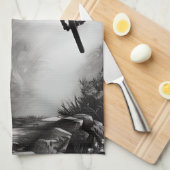 キャッチ空気 – マウンテンバイクデジタル鉛筆スケッチ キッチンタオル (四つ折り)