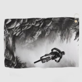 キャッチ空気 – マウンテンバイクデジタル鉛筆スケッチ ゴルフタオル (横)