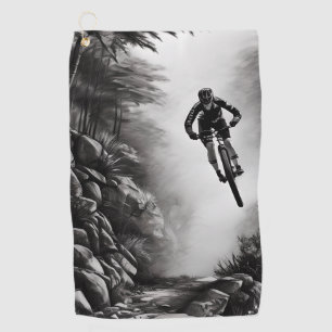 キャッチ空気 – マウンテンバイクデジタル鉛筆スケッチ ゴルフタオル