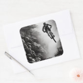 キャッチ空気 – マウンテンバイクデジタル鉛筆スケッチ スクエアシール (封筒)