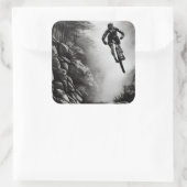 キャッチ空気 – マウンテンバイクデジタル鉛筆スケッチ スクエアシール (バッグ)