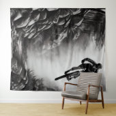 キャッチ空気 – マウンテンバイクデジタル鉛筆スケッチ タペストリー (インサイチュ(横))