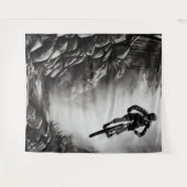 キャッチ空気 – マウンテンバイクデジタル鉛筆スケッチ タペストリー (正面(横))