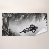 キャッチ空気 – マウンテンバイクデジタル鉛筆スケッチ バスタオル (バスタオル)