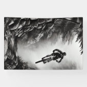 キャッチ空気 – マウンテンバイクデジタル鉛筆スケッチ 横断幕 (横)