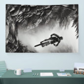 キャッチ空気 – マウンテンバイクデジタル鉛筆スケッチ 横断幕 (トレードショー)