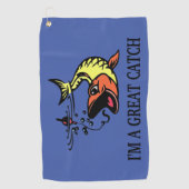 キャッチ素晴らし（黄色/オレンジ） V2 ゴルフタオル (正面)