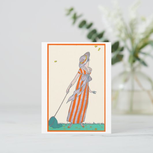 キャッチ蝶ジョージBarbierフランスのファッション ポストカード (スタンド正面)