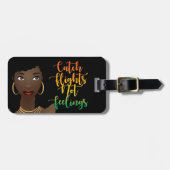 キャッチ飛行ではなく感覚引用文、黒人女性 ラゲッジタグ (正面横)