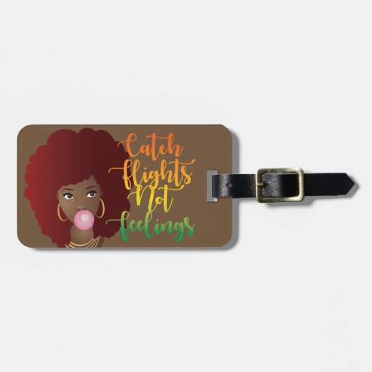 キャッチ・フライト感覚Red Afro Bublegum Brown ラゲッジタグ (正面横)