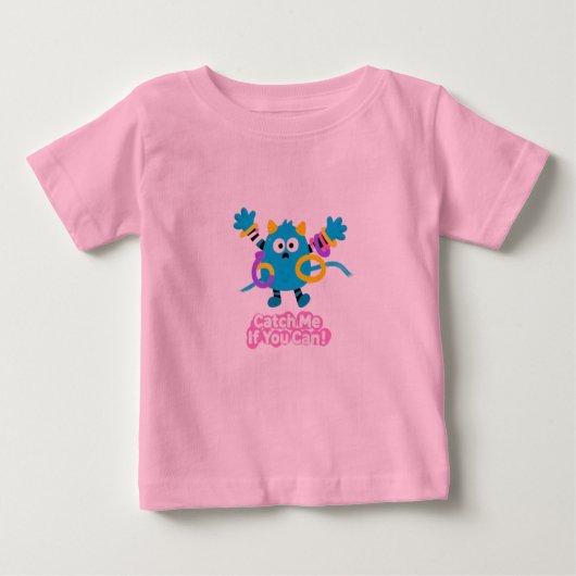 キャッチ・ミー・イフ・ユー・キャン かわいいモンスター キッズTシャツ ベビーTシャツ (正面)