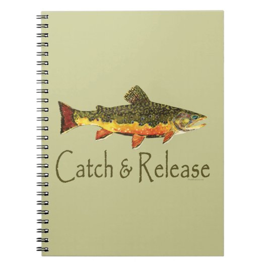 キャッチ&リリーストラウト魚釣り ノートブック (正面)