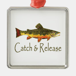 キャッチ&リリーストラウト魚釣り メタルオーナメント