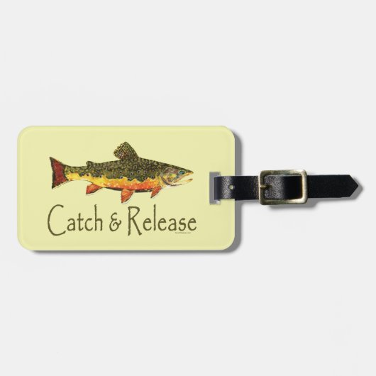 キャッチ&リリーストラウト魚釣り ラゲッジタグ (正面横)