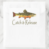 キャッチ&リリーストラウト魚釣り 長方形シール (バッグ)