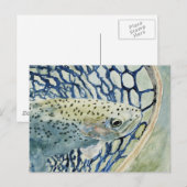 キャッチ&リリース魚釣りデザイン ポストカード (正面/裏面)