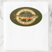 キャッチ&リリース魚釣り 楕円形シール (バッグ)