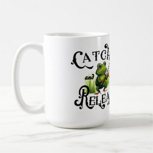 キャッチ&リリース フィッシング カエル ワッペン コーヒーマグカップ