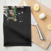 キャッツおもしろいクリスマスツリーティーオーナメントデコールギフト キッチンタオル (四つ折り)