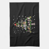 キャッツおもしろいクリスマスツリーティーオーナメントデコールギフト キッチンタオル (縦)