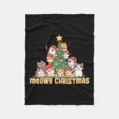 キャッツおもしろいクリスマスツリーTee Meowyクリスマスキッズボーイズ フリースブランケット (正面)